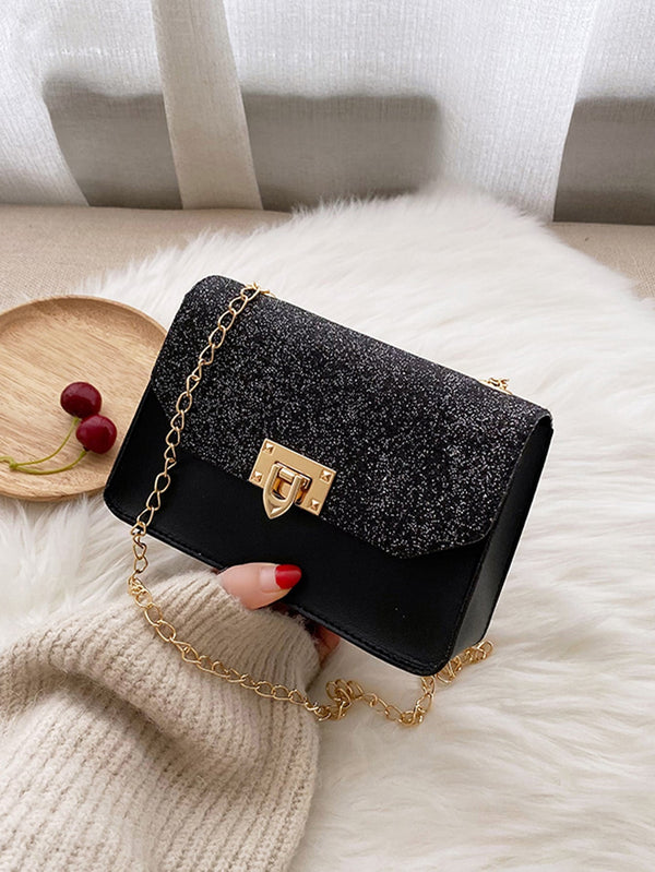 Bolsa Couro Crossbody Mini Glitter